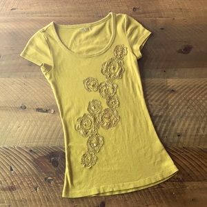 CASLON Floral Embellished Cap Sleeve Fitted Tee